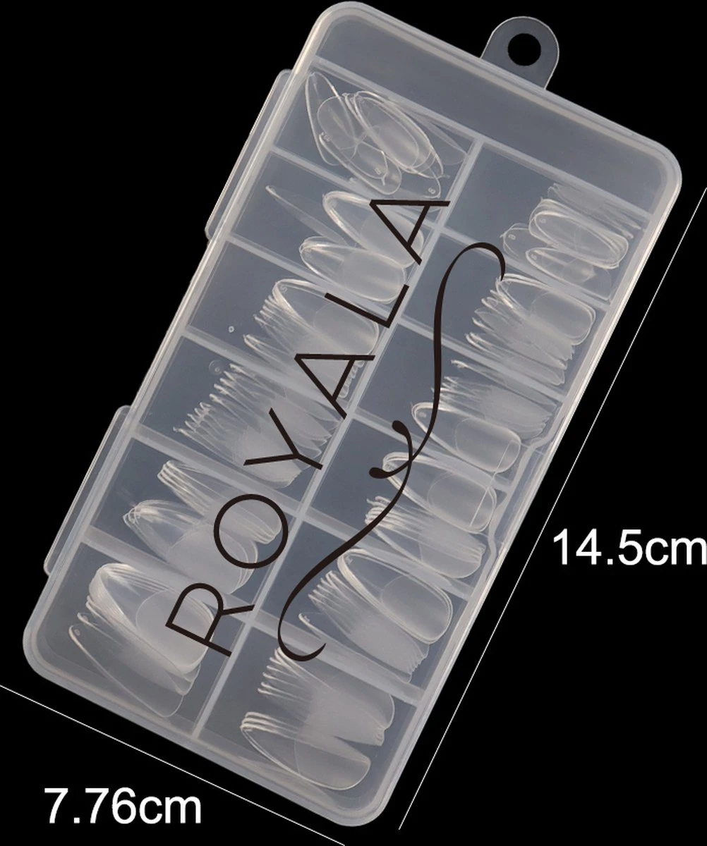Royala 106 - Square / T Shaped Binnen En Buiten Full Frosted - Full Cover - Nageltips - Nepnagels - Plaknagels - In Assortimentsbox - 120 Stuks 12 Maten - Voor Gellak Acrylnagellak En PolyGel Nagels - Royala Frosted Tips Line 2 Royala 106 - Square / T Shaped Binnen En Buiten Full Frosted - Full Cover - Nageltips - Nepnagels - Plaknagels - In Assortimentsbox - 120 Stuks 12 Maten - Voor Gellak Acrylnagellak En PolyGel Nagels - Royala Frosted Tips Line - Afbeelding 2