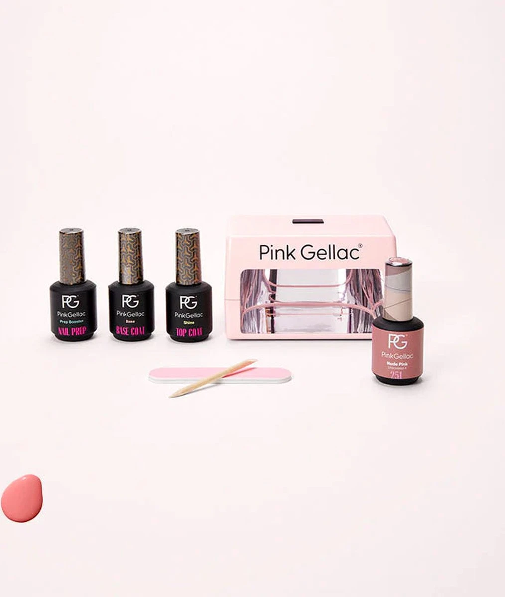 Pink Gellac - Starterspakket Neutral Sense - Met 1 Roze Kleur En LED Lamp - Manicure Set 1 Pink Gellac - Starterspakket Neutral Sense - Met 1 Roze Kleur En LED Lamp - Manicure Set