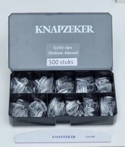Knapzeker Gelly Tips Medium Almond 500 Stuks 12 Maten - Plaknagels Met Lijm In Doos + Knapzeker Nagelvijl 100/180 - Transparant Nageltips Full Cover Voor Acryl - Gel Nails- Nepnagels Soak Off -Nagelverzorging Winkel 1025x1200 4