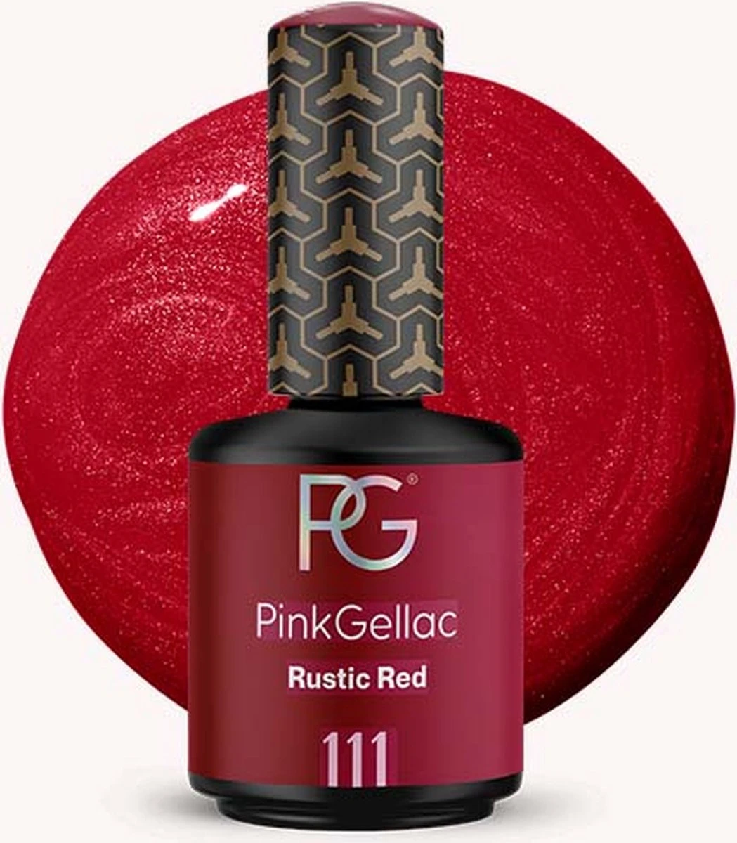 Pink Gellac - Rustic Red - Gellak - Vegan - Rood - Parel Finish - 15 Ml 1 Pink Gellac - Rustic Red - Gellak - Vegan - Rood - Parel Finish - 15 Ml