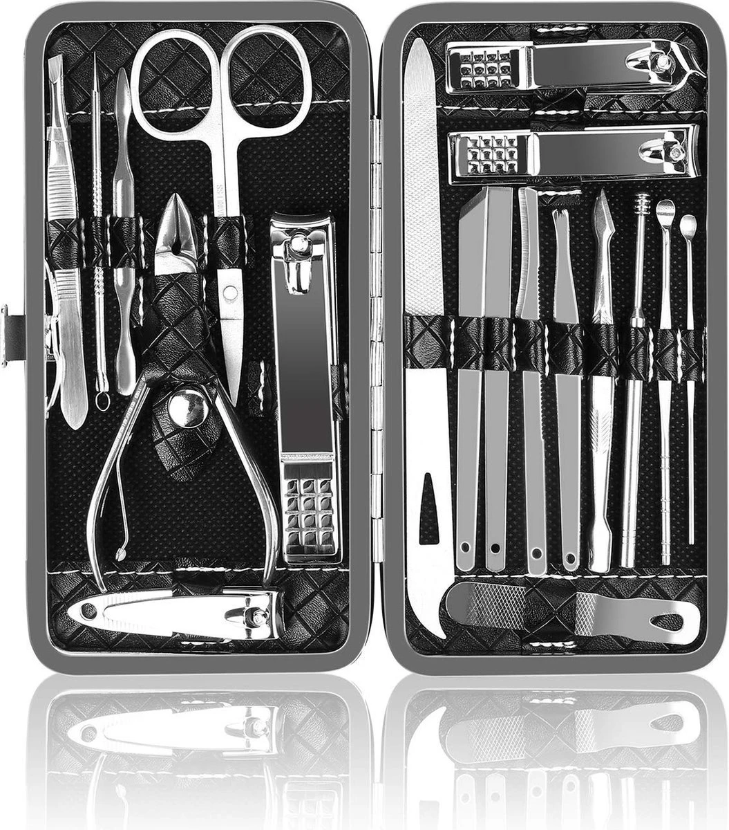 Nagelknipper Set – 18-Delige Pedicure En Manicure Sets Nagelaccessoires – Nagelset – Nagelverzorging Kit – Reisset Zwart 1 Nagelknipper Set – 18-Delige Pedicure En Manicure Sets Nagelaccessoires – Nagelset – Nagelverzorging Kit – Reisset Zwart