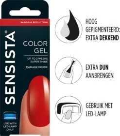 Sensista Color Gel Nagellak Sangria Seduction - Rood