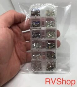 Nagel Decoratie Set - 12 Vormen - 3D - Bling Bling - Zilver - Parelmoer - Diamant -Nagelverzorging Winkel 1058x1200