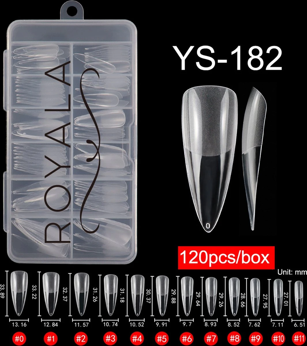 Royala 182 - Waterdrop Half Frosted - Full Cover - Nageltips - Nepnagels - Plaknagels - In Assortimentsbox - 120 Stuks 12 Maten - Voor Gellak Acrylnagellak En PolyGel Nagels - Royala Frosted Tips Line 1 Royala 182 - Waterdrop Half Frosted - Full Cover - Nageltips - Nepnagels - Plaknagels - In Assortimentsbox - 120 Stuks 12 Maten - Voor Gellak Acrylnagellak En PolyGel Nagels - Royala Frosted Tips Line