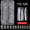 Royala 106 - Square / T Shaped Binnen En Buiten Full Frosted - Full Cover - Nageltips - Nepnagels - Plaknagels - In Assortimentsbox - 120 Stuks 12 Maten - Voor Gellak Acrylnagellak En PolyGel Nagels - Royala Frosted Tips Line