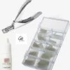 Nageltips Naturel Voordeel Set - Naturel Tips + Nagellijm 3ML + Tipknipper - Professionele Markt