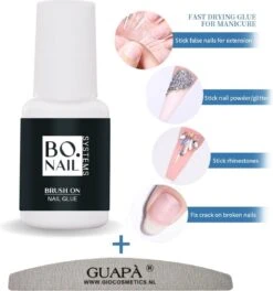 GUAPÀ® Nagellijm Voor Nagel Tips | Plaknagels | Nepnagels & Nail Art | Nagel Decoratie Lijm | Nail Glue 5ml