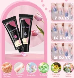 Merkloos Nagels Set - 8 Kleuren - Nagels Starter Set - Met Toplaag, Basislaag, Slipoplossing, Nagelverlengingsgel, Gel Builder - Voor DIY Voor Beginners - Beste Cadeau -Nagelverzorging Winkel 1137x1200 1