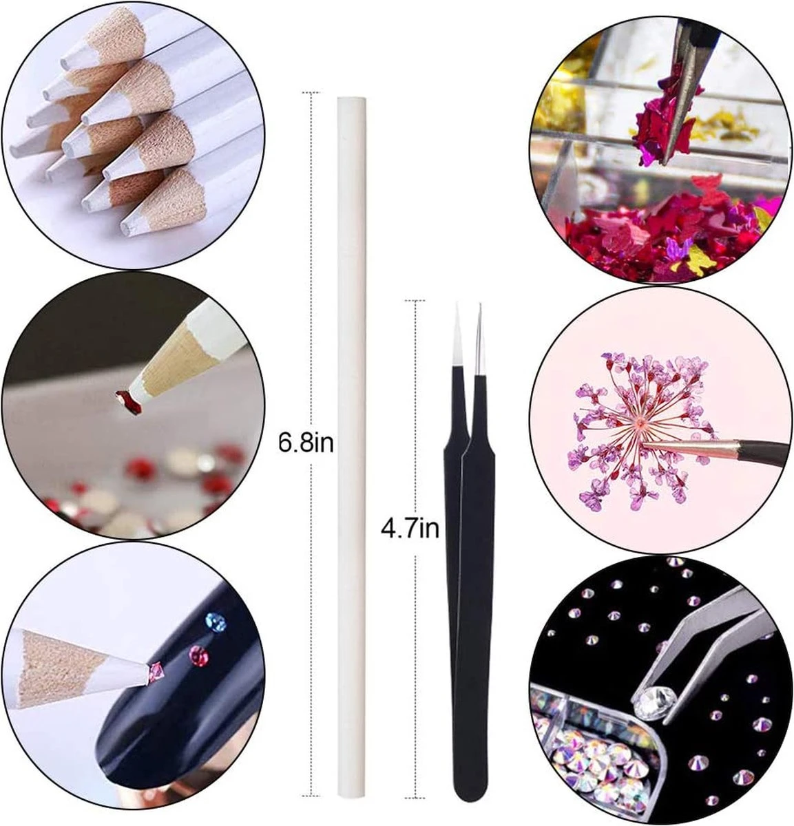 Merkloos Nagel Gedroogde Bloemen, Vlinder Nagel Glitter Pailletten, Folie Nagel Chip Glitter, Nail Art Strass Met Pincet Nail Art Strass Picker Potlood, Voor 3D Nail Art Design Diy Decoraties 3 Merkloos Nagel Gedroogde Bloemen, Vlinder Nagel Glitter Pailletten, Folie Nagel Chip Glitter, Nail Art Strass Met Pincet Nail Art Strass Picker Potlood, Voor 3D Nail Art Design Diy Decoraties - Afbeelding 3