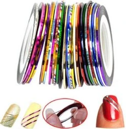 10 Rolletjes Striper 1mm Nail Art Striping Tape / Sparkolia Decoratie Sticker Nagel / Multicolor Gemengde Kleuren -Nagelverzorging Winkel 1168x1200 6