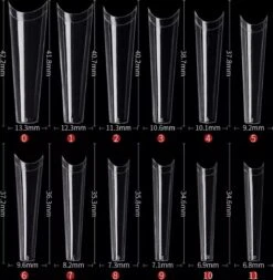 Royala Gel Flex 240x Nageltips In Tipbox - Transparant Long Coffin Half Cover C Curve - Kunstnagel Set - Nail Tips -French Nail Art Acryl Nagels & Gelnagels - Premium Quality Line -Nagelverzorging Winkel 1170x1200 7