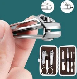 Merkloos 7-delige Manicureset Van Roestvrij Staal Met Schaar, Pincet, Vijl, Zijsnijder, Kartel, Scheermachine, Nagelknipper & Pedicure Kit In Etui, Nagelverzorgingsgereedschap, Nagelset, Nagelverzorgingsset -Nagelverzorging Winkel 1171x1200 6