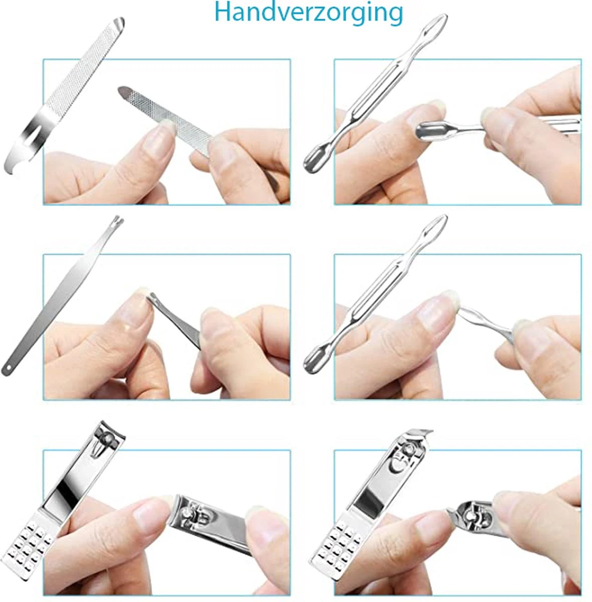 Nagelknipper Set – 18-Delige Pedicure En Manicure Sets Nagelaccessoires – Nagelset – Nagelverzorging Kit – Reisset Zwart 7 Nagelknipper Set – 18-Delige Pedicure En Manicure Sets Nagelaccessoires – Nagelset – Nagelverzorging Kit – Reisset Zwart - Afbeelding 7