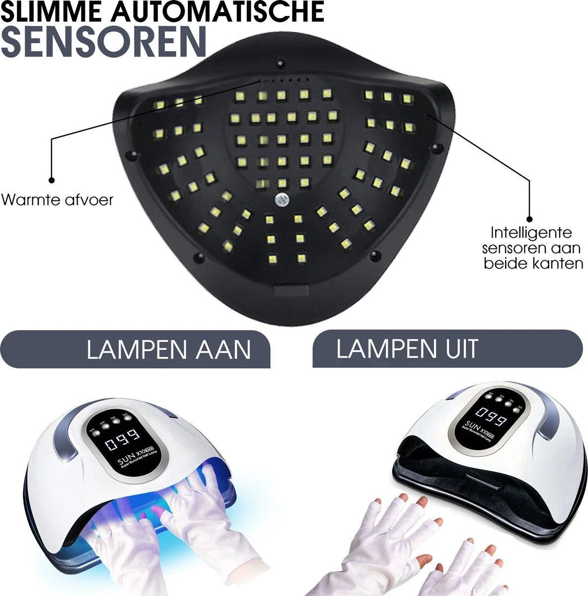 UV Lamp Gelnagels - 280 Watt - Gellak Lamp - Nagellamp - Nageldroger 5 UV Lamp Gelnagels - 280 Watt - Gellak Lamp - Nagellamp - Nageldroger - Afbeelding 5