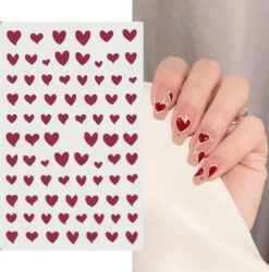 PRO-Deals | Nagelstickers | Tijdelijk X 2 | Unieke Nagel Stickers | Hartjes Rood Wit | Nail Art 3D Stickers | Nagelstickers | Nagel Decoratie | 2 X Nagelstickers Vel | Nagelplakkers