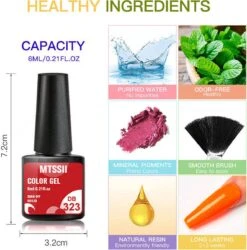 Mtssii - Gelnagel Kit - 5 Kleuren Gellak - Nude En Rood Tinten - Starterkit - Manicure Set - 54 Watt UV Lamp - Gel Nagels Starterspakket - Nepnagels - -Nagelverzorging Winkel 1187x1200 1