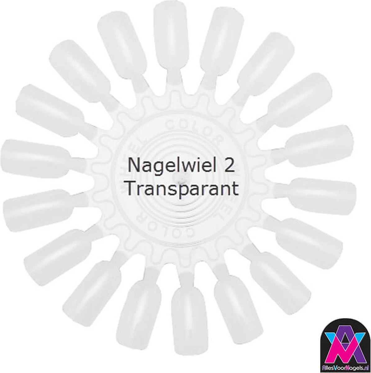 AVN - 10 X Nagelwiel Met Elk 18 Kunstnagels - Nagellak - Kleuren Waaier - Nail Display Palet - Transparant 2 AVN - 10 X Nagelwiel Met Elk 18 Kunstnagels - Nagellak - Kleuren Waaier - Nail Display Palet - Transparant - Afbeelding 2