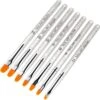 GUAPÀ - Gel Penselen Set Zilver - 7 Stuks - High Quality Gel & Nail Art Brush