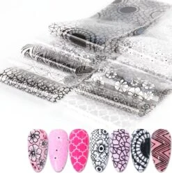 Set Van 50 X Transfer Nail Art Foil - Nagel Folie - Sparkolia - Mix Design Nagelfolie - Voor Op Nagellak / UV LED Gellak / Transfer Gel / Stickers -Nagelverzorging Winkel 1197x1200 12