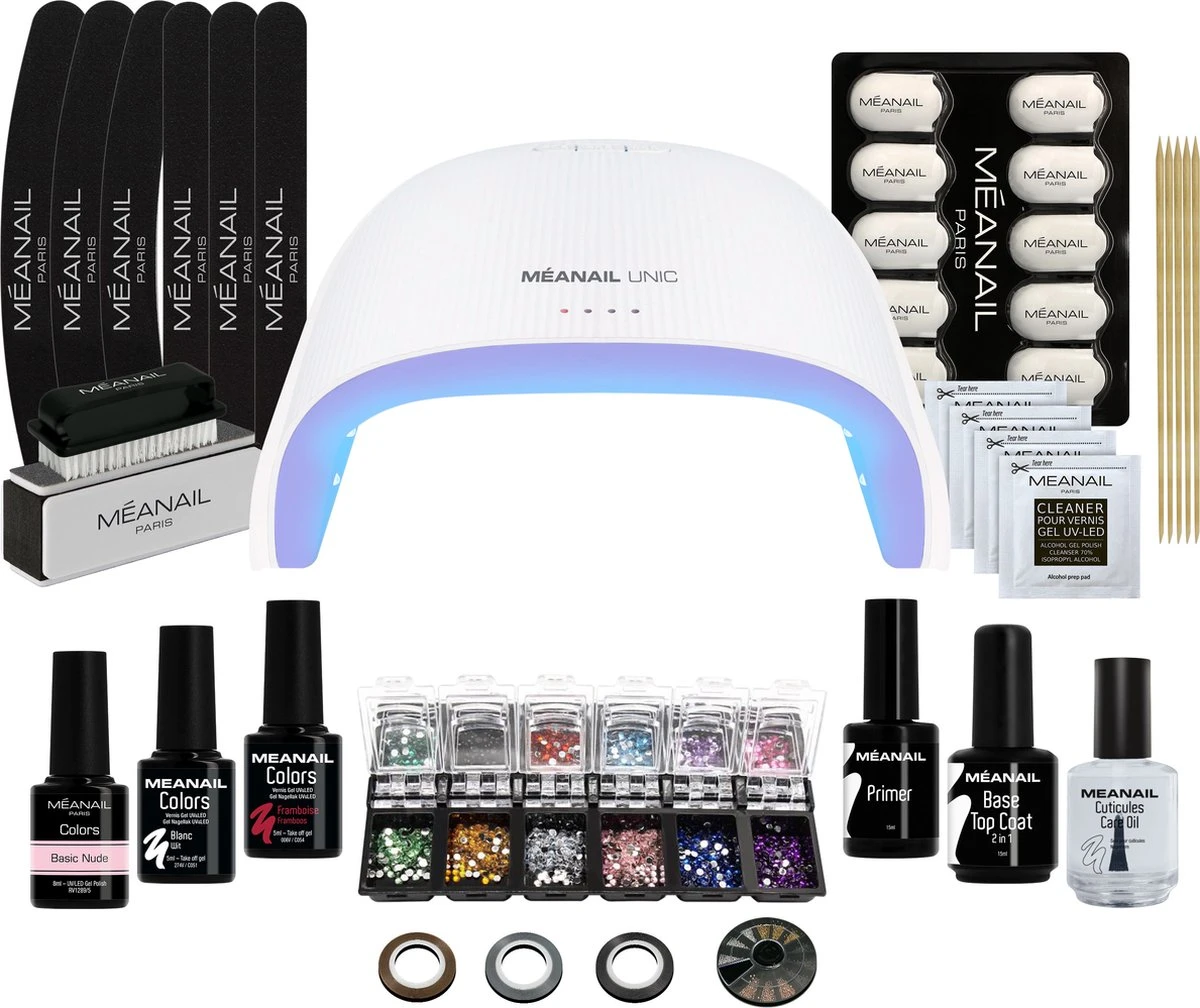 Gellak - MEANAIL® KIT Deluxe - Led Lamp 48 Watt - 3 Kleuren Gelnagellak 1 Gellak - MEANAIL® KIT Deluxe - Led Lamp 48 Watt - 3 Kleuren Gelnagellak