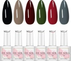 De Sera Gellak 6-delige Set - Gel Nagellak - Dark Edition - Gellac - 10ML - Donkere Kleuren
