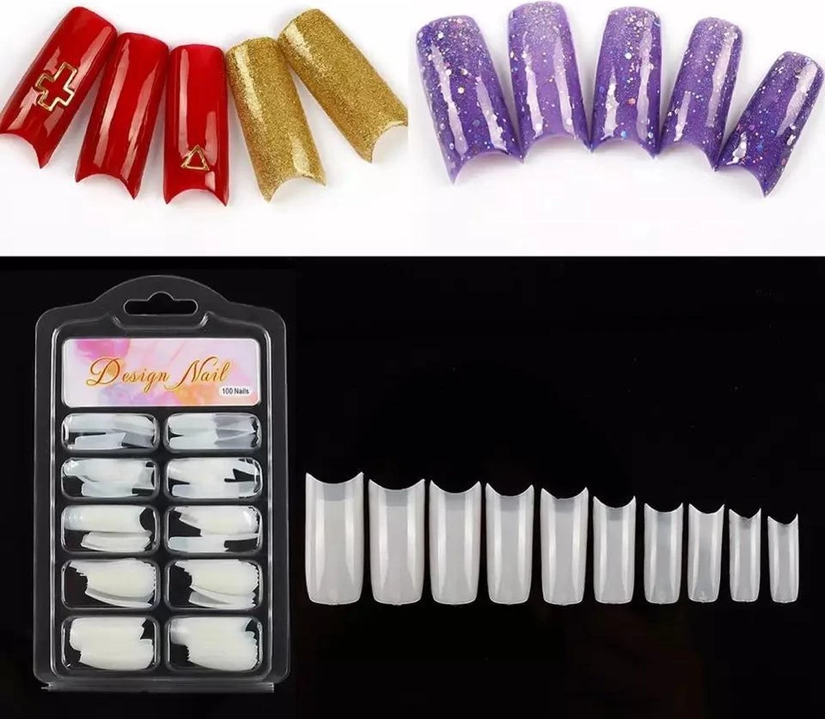 LOUZIR Nageltips Set - Transparant - 100 Stuks Transparant - French Nail Art Acryl Nagels En Gelnagels 3 LOUZIR Nageltips Set - Transparant - 100 Stuks Transparant - French Nail Art Acryl Nagels En Gelnagels - Afbeelding 3