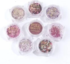 Glitter Poeder Nail Art Set - 8 Stuks - Rosé / Zilver / Roze / Glinster - Nagel Decoratie Strass -Nagelverzorging Winkel 1200x1103 1