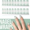 By Emily - Nagel Wrap - Sparkly Green | 20 Stickers | Nail Wrap | Nail Art | Trendy | Design | Nagellakvrij | Eenvoudig | Nagel Wrap | Nagel Stickers | Folie | Zelfklevend | Sjablonen