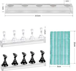 Merkloos Nailtrainer Oefenhand Voor Nagels 12-delige Set - Acryl Nagels Starterspakket - Starter Kit Nagel Display Magnetische Waaier – Kunstnagels Plaknagels - Nail Art Set - Uv Lamp Gelnagels Houd -Nagelverzorging Winkel 1200x1117 12