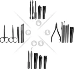 ⭐ATV PERFECTUM Luxe 18-delige - Manicure Set - Zwart Manicureset - Manicure Setje Pedicureset - Nagelschaartje - Nagelknipper – Nagelknipper Set - Manicureset - Manicuresetje -Nagelverzorging Winkel 1200x1118 2