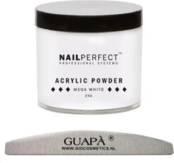 GUAPÀ® Acrylpoeder Wit | Acrylic Powder Mega White | 25 Gr | Professionele Acryl Poeder