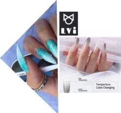 Elvi Polygel Starterskit -Complete Set Inc. USB UV/Led Mini Lamp-6x15g Polygel Kleuren Blauw - Nagelverlenging Polyacryl UV Nagellak-Quick Extension Temperature Color Changing Gel Blue Green -Nagelverzorging Winkel 1200x1127 1