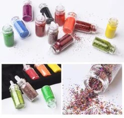 48 Potjes Glitter / Decoratie Voor Nail Art / Knutselen - Sparkolia Glitters Nagel Decoratie Set- 3D Nail Art Voor Gellak, Acryl Of Nagellak - Glitter, Poeder, Holografisch, Vlokken, Pailletten, Shimmer, Rhinestone - Verschillende Kleuren -Nagelverzorging Winkel 1200x1135 2
