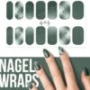 By Emily - Nagel Wrap - Greeny Gray | 14 Stickers Per Vel | Nail Wrap | Nail Art | Trendy | Design | Nagellakvrij | Eenvoudig | Nagel Art | Nagel Wrap | Nagel Stickers | Folie | Zelfklevend | Sjablonen