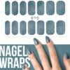 By Emily - Nagel Wrap - Sparkly Turquoise | 14 Stickers | Nail Wrap | Nail Art | Trendy | Design | Nagellakvrij | Eenvoudig | Nagel Wrap | Nagel Stickers | Folie | Zelfklevend | Sjablonen
