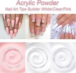 Acrylnagels Set | Nail Art | Liquid MMA Free | Wit, Roze & Transparant -Nagelverzorging Winkel 1200x1146 7