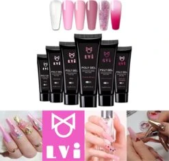 Elvi Polygel Starterskit - Complete Set Inc. USB UV/Led Mini Lamp-Nagelverlenging- Polygel 6 X 15g Perfecte Kleuren Roze - Polyacryl UV Nagellak-Quick Extension Temperature Color Changing UV Gel Pink -Nagelverzorging Winkel 1200x1147 4