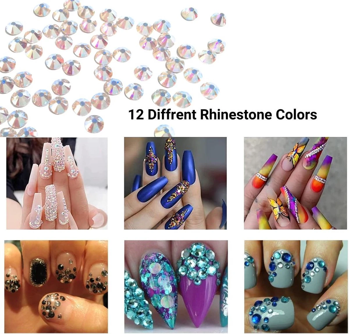 GUAPÀ® Nail Art Rhinestones | 12 Diverse Kleuren Diamantjes | Nagel Diamantjes | Nagelsteentjes | Nagel Versiering En Decoratie | Nagelstickers | Ook Geschikt Voor Acrylic, Gellak, Gel En Polygel Nagels | Nail Art 4 GUAPÀ® Nail Art Rhinestones | 12 Diverse Kleuren Diamantjes | Nagel Diamantjes | Nagelsteentjes | Nagel Versiering En Decoratie | Nagelstickers | Ook Geschikt Voor Acrylic, Gellak, Gel En Polygel Nagels | Nail Art - Afbeelding 4