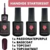#PASSIONATEPURPLESERIE - Influence Gellac - Paarse Gellak - Gellak UV - UV Gellak - Gel Nagellak - Basecoat - Topcoat - Topcoatmat - No Wipe - Startersset - Kado Vrouw - Valentijns Cadeau - Kado Voor Haar - 4 X 10 Ml