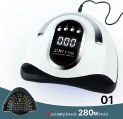 2022 Nageldroger - 280W/66 LEDs - Nagellamp - Nieuw Nageldroger - Wit/Zwart - Manicure/Pedicure Handen En Voeten - Gellak - Gelnagels - Acrylnagels - Top Coat - Matte Top Coat - Led Nagellamp - Uv Nagellamp - Nagels - Nagellak Droger - Tafellamp -Nagelverzorging Winkel 1200x1156 2