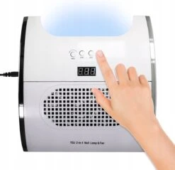 Merkloos UV/LED Lamp - 80W - Inclusief Afzuiging - Wit - Timer - 2 In 1 Nagellamp - Gellak - Salon - Nagelsalon - Afzuiger Nagels - Nagellamp - Nageldroger - UV Lamp - Led Lamp