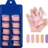 Nepnagels - Set Van 100 - Paars Roze Naturel Kleuren - Verschillende Maten - Plaknagels Sparkolia