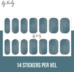 By Emily - Nagel Wrap - Sparkly Turquoise | 14 Stickers | Nail Wrap | Nail Art | Trendy | Design | Nagellakvrij | Eenvoudig | Nagel Wrap | Nagel Stickers | Folie | Zelfklevend | Sjablonen -Nagelverzorging Winkel 1200x1173 13