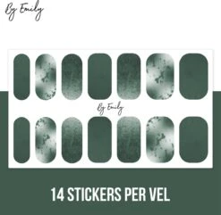 By Emily - Nagel Wrap - Greeny Gray | 14 Stickers Per Vel | Nail Wrap | Nail Art | Trendy | Design | Nagellakvrij | Eenvoudig | Nagel Art | Nagel Wrap | Nagel Stickers | Folie | Zelfklevend | Sjablonen -Nagelverzorging Winkel 1200x1173 24