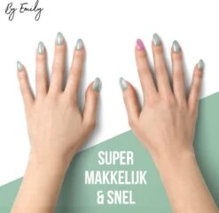 By Emily - Nagel Wrap - Sparkly Green | 20 Stickers | Nail Wrap | Nail Art | Trendy | Design | Nagellakvrij | Eenvoudig | Nagel Wrap | Nagel Stickers | Folie | Zelfklevend | Sjablonen -Nagelverzorging Winkel 1200x1173 31
