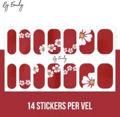 By Emily - Nagel Wrap - Flowery & Red | 14 Stickers Per Vel | Nail Wrap | Nail Art | Trendy | Design | Nagellakvrij | Eenvoudig | Nagel Art | Nagel Wrap | Nagel Stickers | Folie | Zelfklevend | Sjablonen -Nagelverzorging Winkel 1200x1173 34