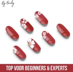 By Emily - Nagel Wrap - Flowery & Red | 14 Stickers Per Vel | Nail Wrap | Nail Art | Trendy | Design | Nagellakvrij | Eenvoudig | Nagel Art | Nagel Wrap | Nagel Stickers | Folie | Zelfklevend | Sjablonen -Nagelverzorging Winkel 1200x1173 37