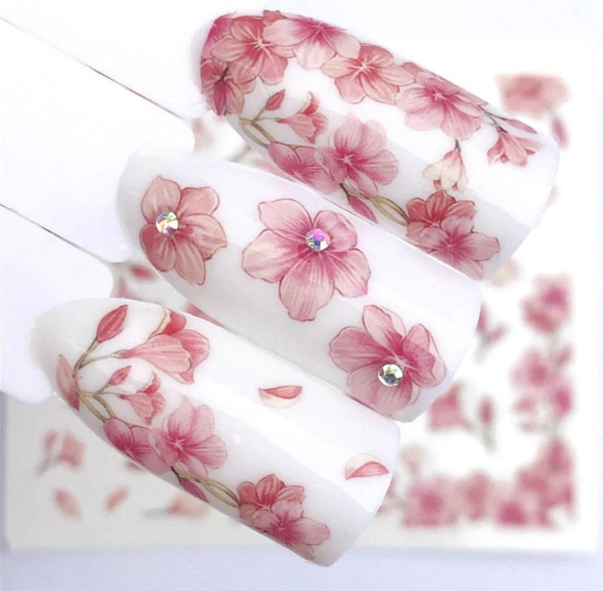 Hiden | Nagelstickers Cherry Blossoms - Nail Art - Decoraties - Water Transfer Nagelstickers - Beauty & Make-up | 29 Stickers 1 Hiden | Nagelstickers Cherry Blossoms - Nail Art - Decoraties - Water Transfer Nagelstickers - Beauty & Make-up | 29 Stickers