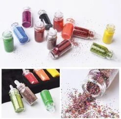 Merkloos 48 Verschillende Flesjes Nagel Decoratie Met Glitters En Sticker - Nail Art - Nagelversiering - Cadeau Tip -Nagelverzorging Winkel 1200x1176 12