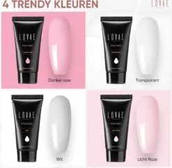 Lovae Cosmetics Polygel - Polygel Kit - Nagels Starterspakket - Nageltips - Builder Gel - Set Van 4 Kleuren - 4 X 30 Gr -Nagelverzorging Winkel 1200x1177 17